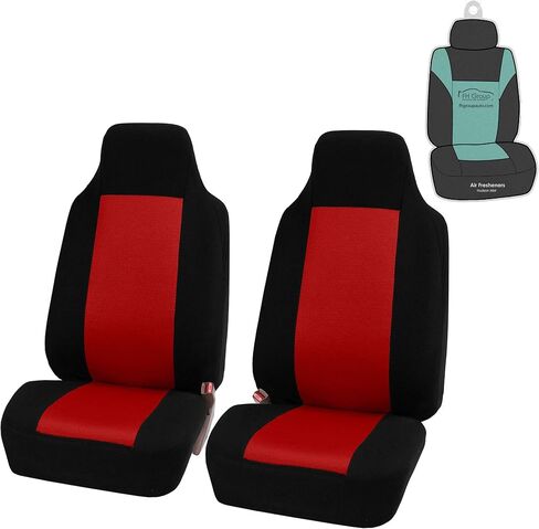 FH Group FB102114 Classic Cloth Seat Covers (Red) Front Set with Gift – Universal Fit for Cars Trucks & SUVs in Saudi Arabia