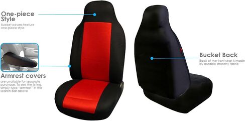 FH Group FB102114 Classic Cloth Seat Covers (Red) Front Set with Gift – Universal Fit for Cars Trucks & SUVs in Saudi Arabia