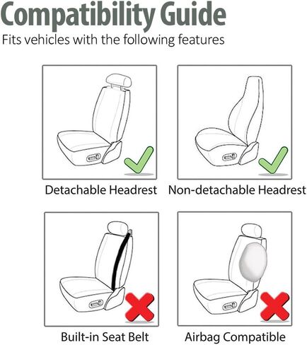FH Group FB102114 Classic Cloth Seat Covers (Red) Front Set with Gift – Universal Fit for Cars Trucks & SUVs in Saudi Arabia