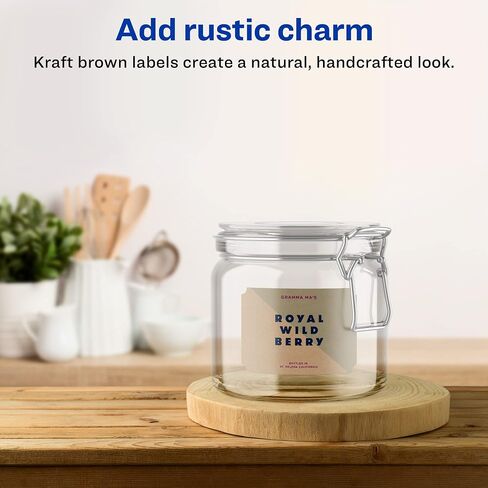 ملصقات صدفية مستطيلة الشكل من Avery Kraft Brown مع تغذية مؤكدة، 2 بوصة × 3 بوصة، 120 ملصق بني كرافت، طباعة إلى الحافة، ملصقات قابلة للطباعة بالليزر/نفث الحبر in Saudi Arabia