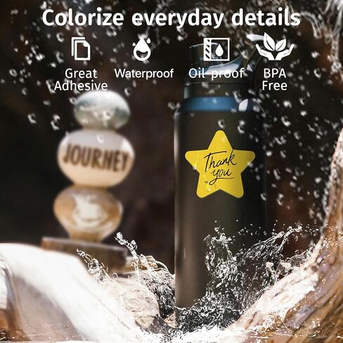 ملصقات ملصقات حرارية على شكل نجمة من iEager ملصقات قابلة للطباعة مقاس 5.08 سم، لفافة ملصقات حرارية ذاتية اللصق للديكور، تخزين المنزل، بطاقة شكر، صندوق هدايا، تصميم شعار مخصص-500 ملصق، أبيض in Kuwait