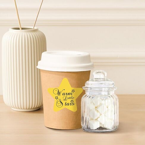 ملصقات ملصقات حرارية على شكل نجمة من iEager ملصقات قابلة للطباعة مقاس 5.08 سم، لفافة ملصقات حرارية ذاتية اللصق للديكور، تخزين المنزل، بطاقة شكر، صندوق هدايا، تصميم شعار مخصص-500 ملصق، أبيض in Kuwait