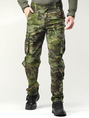 Men's Camo Cargo Work Pants Ripstop Lightweight Wild Army Military BDU Outdoor Trousers with 8 Pocktets (No Belt) in Saudi Arabia
