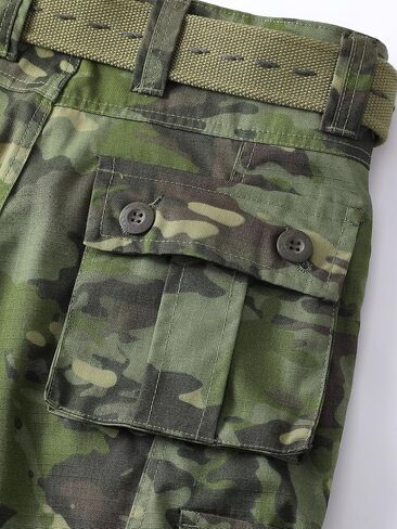 Men's Camo Cargo Work Pants Ripstop Lightweight Wild Army Military BDU Outdoor Trousers with 8 Pocktets (No Belt) in Saudi Arabia