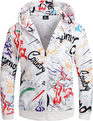 Little Beauty Hoodies for Men Zip Up Hooded Slim Fit Sweatshirt Sports Sweater Jacket in Saudi Arabia