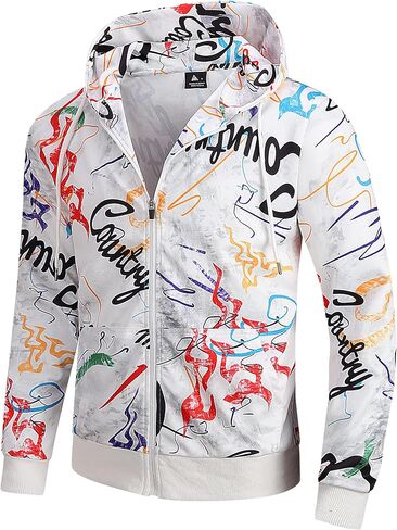 Little Beauty Hoodies for Men Zip Up Hooded Slim Fit Sweatshirt Sports Sweater Jacket in Saudi Arabia
