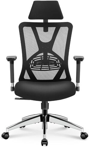 Ticova Ergonomic Office Chair - High Back Desk Chair with Adjustable Lumbar Support, Headrest & 3D Metal Armrest - 130° Rocking Mesh Computer Chair in Kuwait