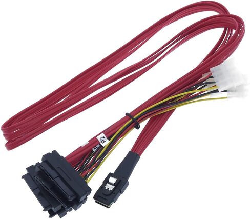 كابل SAS صغير إلى SAS كبل الاختراق الداخلي SFF-8087 إلى SFF-8482 مع موصلات طاقة موليكس 4X للتحكم في Raid إلى القرص الصلب 3.3FT in Saudi Arabia