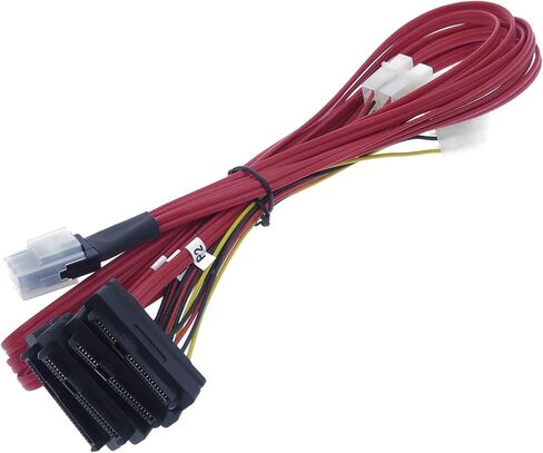كابل SAS صغير إلى SAS كبل الاختراق الداخلي SFF-8087 إلى SFF-8482 مع موصلات طاقة موليكس 4X للتحكم في Raid إلى القرص الصلب 3.3FT in Saudi Arabia