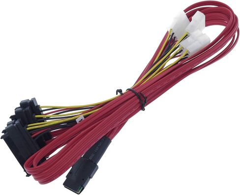 كابل SAS صغير إلى SAS كبل الاختراق الداخلي SFF-8087 إلى SFF-8482 مع موصلات طاقة موليكس 4X للتحكم في Raid إلى القرص الصلب 3.3FT in Saudi Arabia