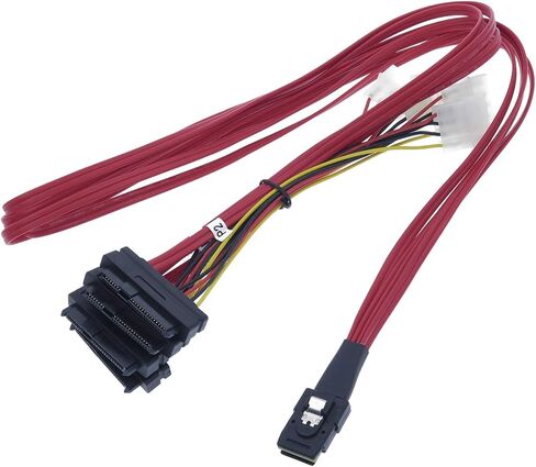 كابل SAS صغير إلى SAS كبل الاختراق الداخلي SFF-8087 إلى SFF-8482 مع موصلات طاقة موليكس 4X للتحكم في Raid إلى القرص الصلب 3.3FT in Saudi Arabia