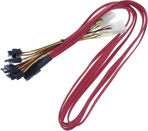 كابل SAS صغير إلى SAS كبل الاختراق الداخلي SFF-8087 إلى SFF-8482 مع موصلات طاقة موليكس 4X للتحكم في Raid إلى القرص الصلب 3.3FT in Saudi Arabia