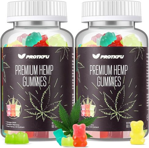 Premium Hemp Gummies - Fruity Gummy Bear with Hemp Oil High Potency for Deep and Healthy Bеdtime - Omega 3 Supplement with Hemp Oil in Kuwait