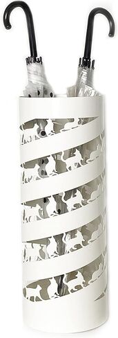 Mango Steam Round Song Bird Spiral Umbrella Stand 21.75" Tall, White in Saudi Arabia