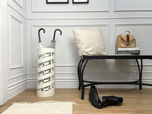 Mango Steam Round Song Bird Spiral Umbrella Stand 21.75" Tall, White in Saudi Arabia