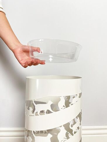 Mango Steam Round Song Bird Spiral Umbrella Stand 21.75" Tall, White in Saudi Arabia