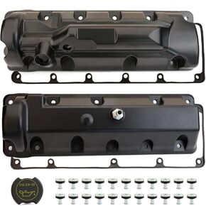 MITZONE Aluminum Engine Valve Covers Compatible with 2006-2014 Ford F-150 E-150 E-250 Crown Victoria Lincoln Mark LT Town Car Mercury Grand Marquis 4.6L V8 SOHC
