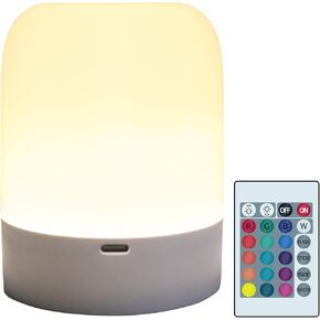 Night Light for Baby Nursery, 12 Colours Bedside Touch Sensor Night Lamps for Kids Breastfeeding and Sleep Aid, USB Rechargeable Nursery Lights with Dimmable, Warm Light (Touch&remote control)