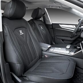 (2 Pack) Front Seat Covers, Nappa Leather Car Seat Covers Front Seats, Automotive Seat Covers for Cars SUV Pick-up Truck Sedan Seat Cover Cushion
