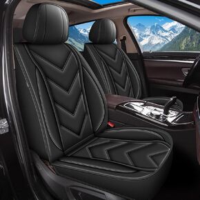Car Seat Covers Fit for GMC Terrain 2010-2024 Full Set Seat Covers Waterproof Leather Seat Cover Cushion Protector Airbag Compatible (2 Row 5 Seat,Red Line)