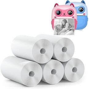 5 Rolls Kids Instant Camera Refill Print Paper, CILSER Kids Camera Thermal Paper Refill for Most Kids Instant Camera, Photo Printer, HD Printing, Waterproof Paper,2.2 x 1.1 Inch(57X25mm)(5)