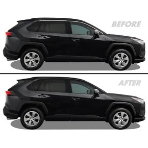 SlickMod Chrome Delete Blackout Vinyl Overlay for 2019-2021 Toyota RAV4 Window Trim (Gloss Black)