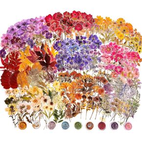 380 Pcs Natural Flower Stickers for Scrapbooking, Vintage Floral Stickers Decals Aesthetic Watercolor Stickers for Journaling Phone Case Stickers Art Bullet Junk Journal Planners DIY Craft Notebook