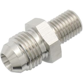 Straight Stainless Steel Male Flare 6AN to Male M10x1.25 Metric Thread Fuel Fitting Adapter, Pack of 2
