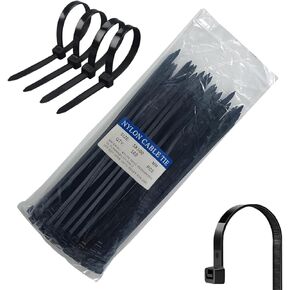 White Zip Ties 12 inch,Cable Zip Ties,Heavy Duty Zip Ties for Outdoor Use. Buckle Self-locking Premium Nylon Cable Wire Ties,with Tensile Strength 60 LB for Store,Home and Office Organization (100 PC)