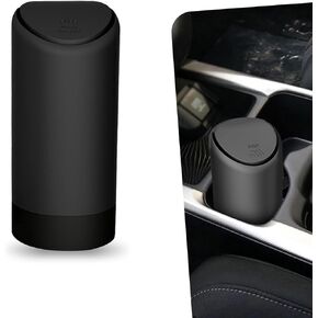 Pack of 1 Portable Car Trash Can with Cover, Car Interior Organizer, Universal Automobile Replacements, for Most Cars, Trucks and Vans (Black #2)