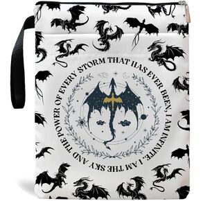 Romantasy Dark Academia Dragons Book Sleeve, Fantasy Novel Reader Gift, Bookish Gifts, Book Inspired Gift, Paperback Book Protector Book Cover Dragons Lovers Book Gifts (Dragons Book-Beige)