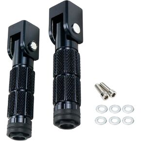Modengzhe A Pair Foldable Foot Rest Pedal Non-Reset Design Aluminum Foot Pegs for MTB ATV Scooter Motorcycle 4-Inch Black