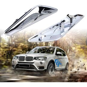 Left & Right Side Front Fender Chrome Trim Finisher Compatible with BMW X3 F25 X4 F26 2013-2017 Replaces# 51117338569 51117338570