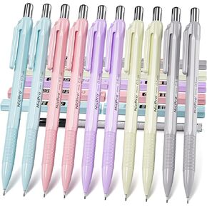 Nicpro 10 Pack 0.7 mm Mechanical Pencil Bulk Set with Case, Cute Candy Pastel Art Drafting Pencils 0.7mm with 10 Tube HB Lead Refills, Eraser for Kid School Students Artist Writing Drawing, Sketching