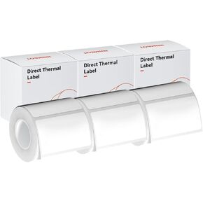 White Label Paper of 3 Rolls White 50x30mm Compatible for NIIMBOT B1 B21 B3S Label Maker Waterproof,Self-Adhesive Label Paper Office and Home Labeling Tape Replacement.