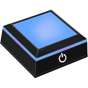LED Light Base Display Stand for Crystal Colorful Lighted Square Stand Multicolor Lighting Pedestal for Glass Art - Flat