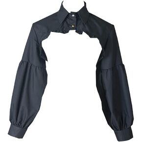 Detachable Dickey Collar Blouse False Collar Half Shirt Long Sleeve Cropped Crop Tops
