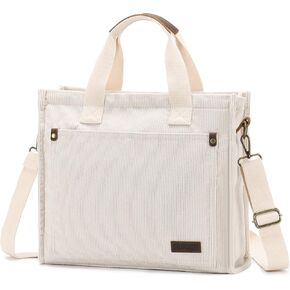 VASCHY Corduroy Tote Bag for Women, Casual Sturdy Work Satchel Top Handle Tote Bag with Zipper Pockets Crossbody Shoulder Bag in Kuwait