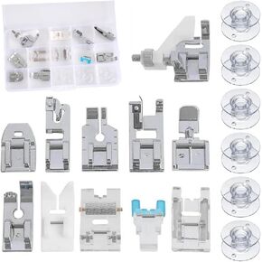 11 Pcs Presser Feet Set Household Sewing Machine Spare Parts Accessories Kit Multifunctional Professional Sewing Foot Presser for Domestic Multi-Function Sewing Machines