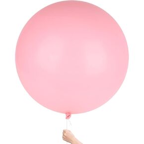 3 otters 4PCS Big Balloons, 36 Inch Silver Metallic Large Balloons Jumbo Latex Giant Balloons for Birthday Baby Shower Wedding Party Decorations