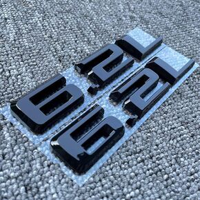 2Pc 6.2L Emblem 3D Hood Body Style Badge Logo Sticker Nameplate Replacement for 19-222 Silverado 1500 Sierra Camaro (Gloss Black)