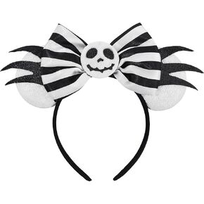 Halloween Mouse Ears Headband for Women Girls, Nightmare before Christmas Mouse Ears for Adult Princess Accessories Halloween Ears park ears hair Accessories for Girls(Halloween Jack)