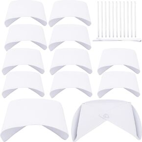 12 Pack White Nurse Hat Nurse Headband Nurse Cap Nurse Costume Hat with 24 PCS White Pins for Girls and Women Halloween Cosplay Role Play Party Fancy Dress up