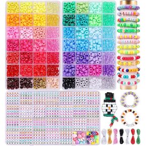 3050 Pcs Pony Beads for Bracelet Making Kit, 56 Colors Friendship Bracelet Beads 6x9mm Rainbow Kandi Beads with 1000 Pcs A to Z Colorful Letter Beads for Name Bracelets Jewelry Making for Teens Adults