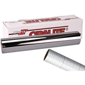 ORACAL 351 Silver Chrome Adhesive Craft Vinyl Roll Including 12" x 24" Transfer Paper Roll (12" x 6ft)