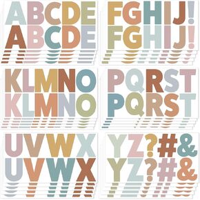 30 Sheets Letter Stickers 300 Pcs Large Bulletin Board Letters Set for Boho Classroom Decor,Vinyl Self Adhesive Alphabet ABC Stickers for Poster Board Mailbox Craft Home Door Wall Decor(2.5 Inch,Boho)