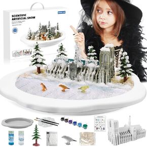 Snow Making Experiment Kits, Snow Making Fun Science Kits for Kids, DIY Educational Painting 3D Snow Scene Science Experiment Kit Snow Making Experiment Scene Painting DIY Model Science Toys-3002