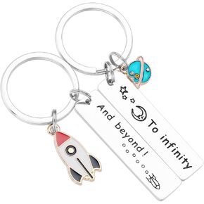 Couples Keychain Gifts for Boyfriend and Girlfriend Rocket Planet Keychains I Love You to Infinity and Beyond Keychain
