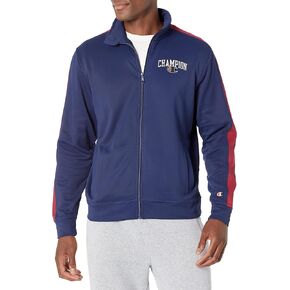 Champion Men's Lightweight Stretch Warmup, Signature Logo, Full-Zip, Moisture-Wicking Athletic Jacket