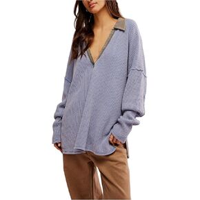 Free People Womens Travis Polo Dutch Blue Small